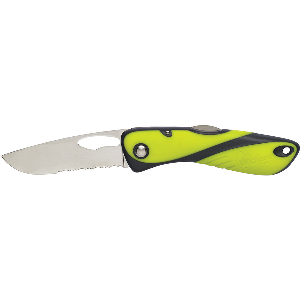 Wichard Offshore Knife Single Serrated Blade Fluorescent 10112W