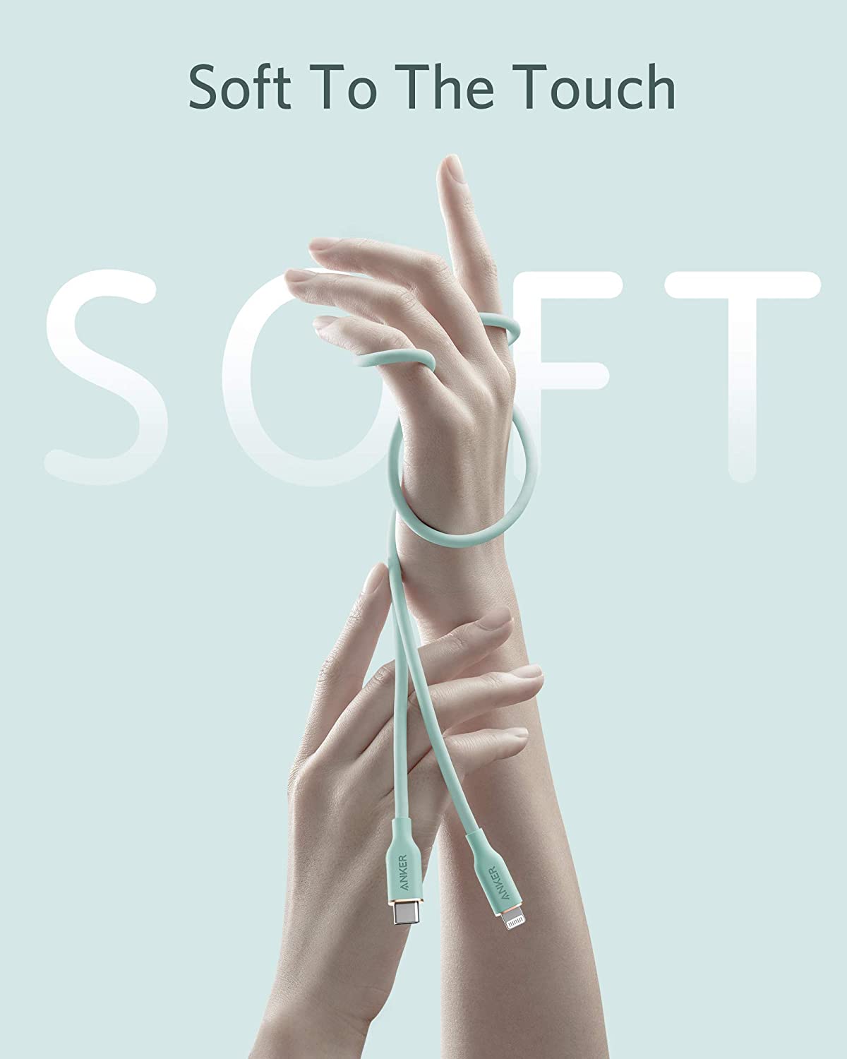 Anker 641 USB-C to Lightning Cable (Flow, 3 ft Silicone)